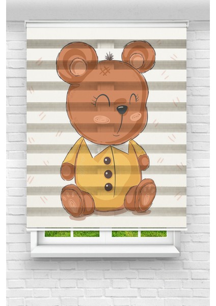 Çocuk Odası - Sevimli Ayıcık Baskılı Zebra PERDE01