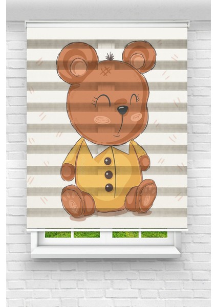 Çocuk Odası - Sevimli Ayıcık Baskılı Zebra PERDE01