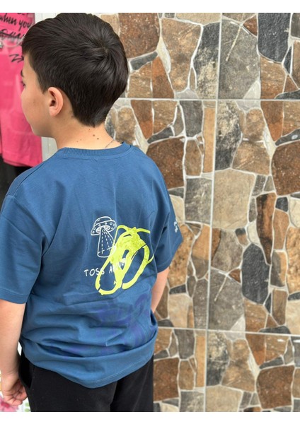 Erkek Çocuk Uzaylı Ön ve Arka Baskılı Kısa Kol T-Shirt fiyatları
