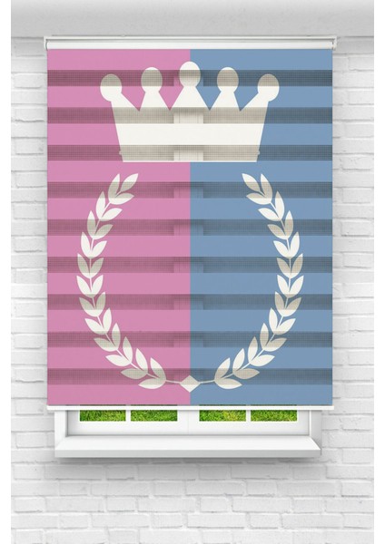 Genç Odası - Kral Tacı Baskılı Zebra Perde
