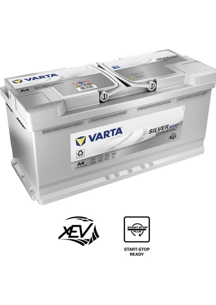 A4 12V 105 Ah 950A AGM Start-Stop Silver Dynamic Akü (Üretim Yılı: 2023)