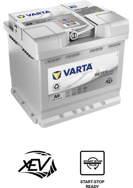 A9 12V 50 Ah 540A AGM Start-Stop Silver Dynamic Akü (Üretim Yılı: 2023)