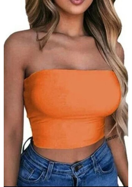 Gardıroza Kadın Straplez Crop Bluz Kısa Crop Askısız Crop Askısız Bluz