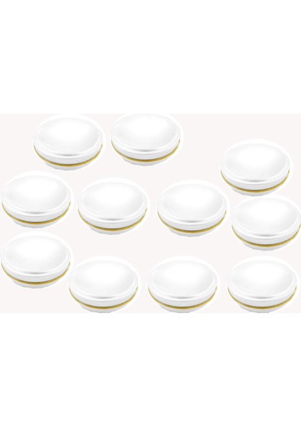 Beyaz Metal Kutu Mum Kabı Mumluk Lip Balm Yağ Bazlı Krem Kutusu 20 Adet