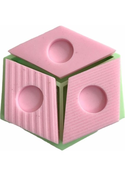 Desenli Baklava Dilimi Silikon Kalıp Sabun Kokulu Taş Mum Epoksi Kalıbı 3 Delikli