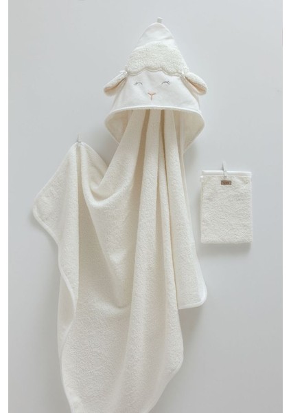 Towel Spring Collection Pamuk Kuzulu Keseli Bebek Banyo Havlusu