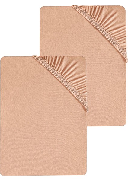 2 Adet Düz Pamuklu Tek Kişilik 120 x 200 cm Lastikli Penye Çarşaf