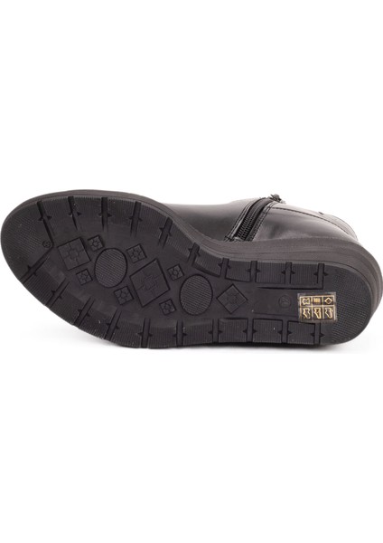 Kadın Hakiki Deri 5,5 cm Dolgu Topuklu Günlük Bot