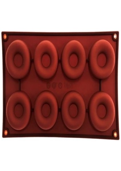 Yuvarlak Halka Çember Donut Silikon Kalıp Çikolata Sabun Kokulu Taş Mum Epoksi Kalıbı 8 Delikli