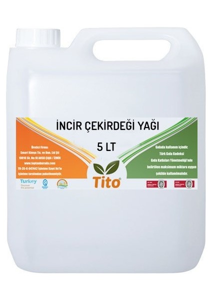 Incir Çekirdeği Yağı Soğuk Sıkım 5 Lt