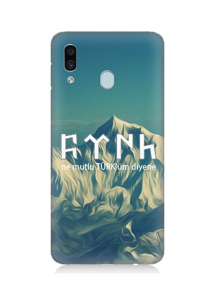 Samsung Galaxy A30 Uyumlu Ne Mutlu Türküm Diyene Desenli Silikon Kılıf