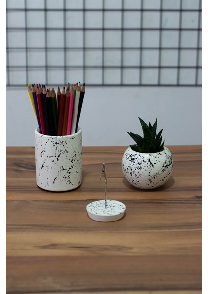 Ofis Seti Kalemlik Saksı Notluk Kaktüs