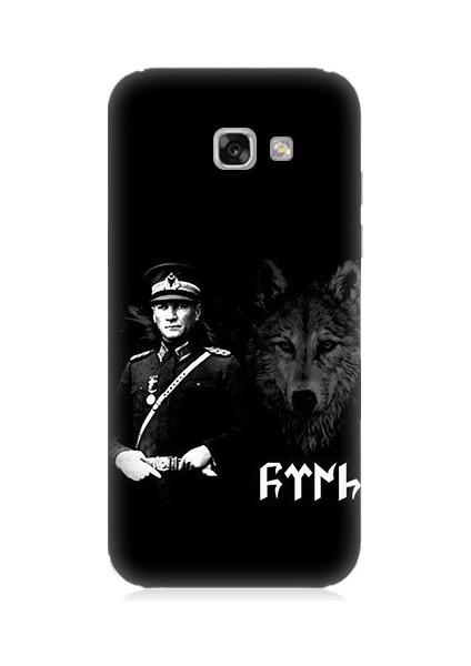 Samsung Galaxy A3 2017 Uyumlu Mustafa Kemal Atatürk ve Kurt Desenli Silikon Kılıf