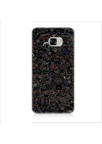 Samsung Galaxy C5 Pro Uyumlu 8 Bit Sevimli Karakterler Desenli Silikon Kılıf