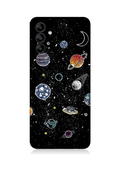 Samsung Galaxy A25 Uyumlu Gezegenler ve Güneş Sistemi Desenli Silikon Kılıf