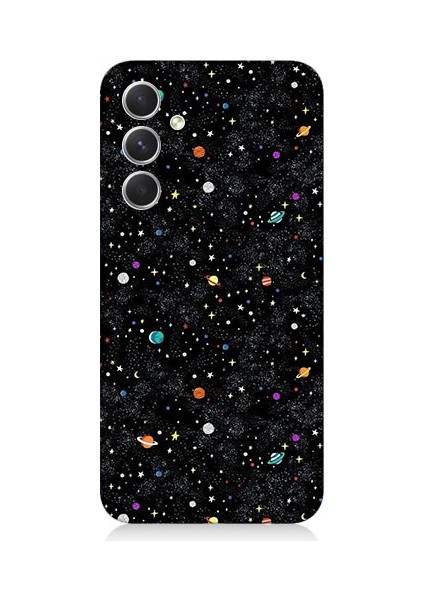 Samsung Galaxy A34 Uyumlu Uzay ve Gezegenler Desenli Silikon Kılıf