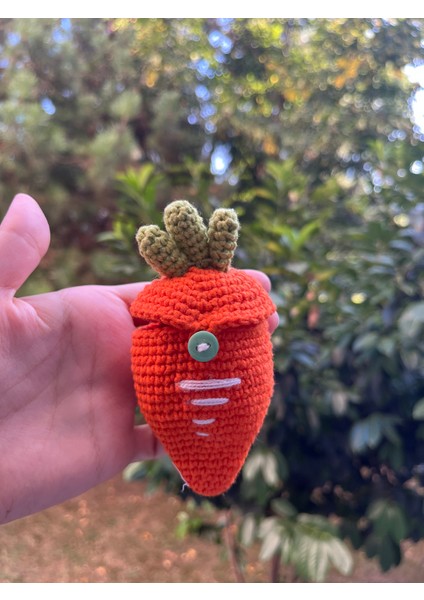 Amigurumi Örgü Havuç Kulaklık ve Kablo Koruyucu Aksesuar