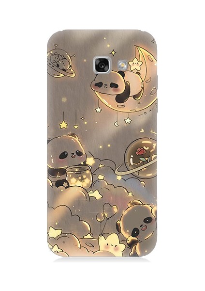 Samsung Galaxy A5 2017 Uyumlu Panda ve Gezegenler Desenli Silikon Kılıf