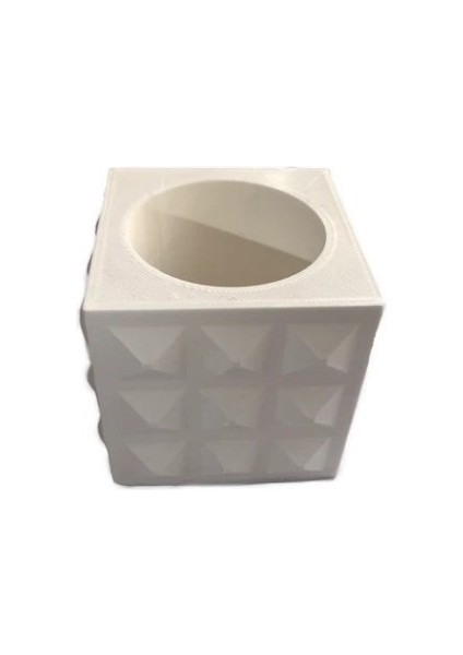 Kare Desenli Saksı Silikon Kalıp Sabun Kokulu Taş Mum Epoksi Kalıbı Seti