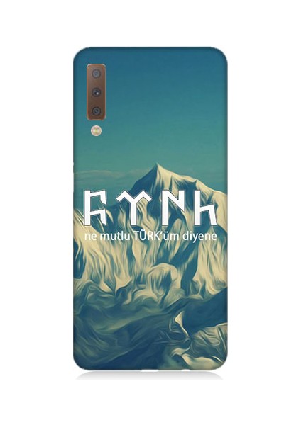 Samsung Galaxy A7 2018 Uyumlu Ne Mutlu Türküm Diyene Desenli Silikon Kılıf