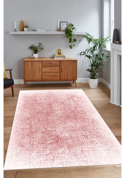 Dijital Baskılı Kaymaz Taban Yıkanabilir Sade Yolluk Mutfak Salon Halısı, N-Sade-43-Pembe,