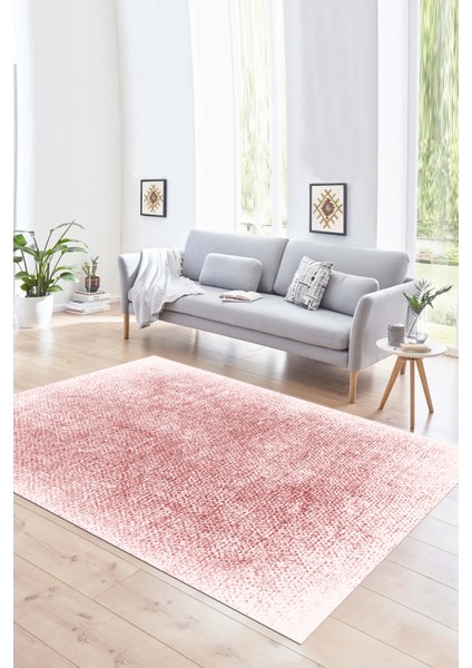 Dijital Baskılı Kaymaz Taban Yıkanabilir Sade Yolluk Mutfak Salon Halısı, N-Sade-43-Pembe,