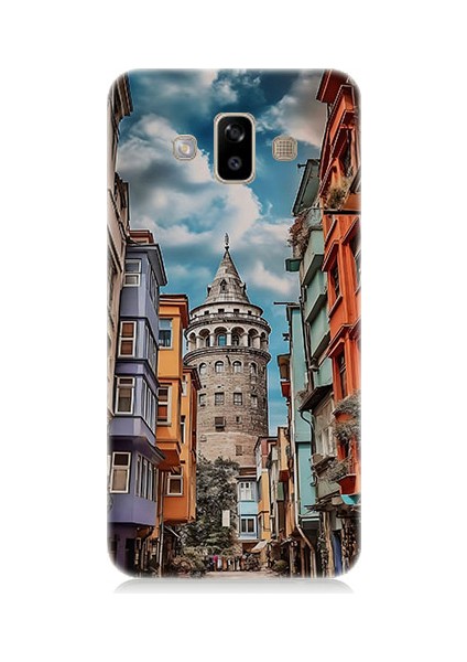 Samsung Galaxy J7 Duo Uyumlu Galata Kulesi Desenli Silikon Kılıf