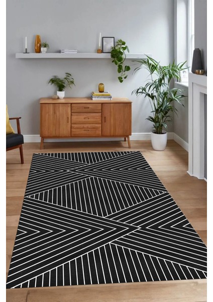 Dijital Baskılı Kaymaz Taban Yıkanabilir Sade Yolluk Mutfak Salon Halısı, N-Sade-08-Antrasit,
