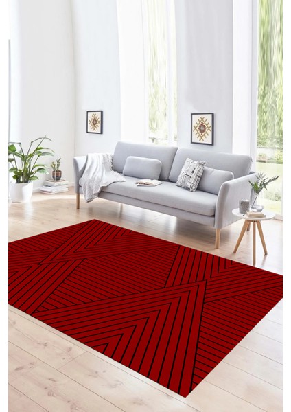 Dijital Baskılı Kaymaz Taban Yıkanabilir Sade Yolluk Mutfak Salon Halısı, N-Sade-08-Kırmızı, modelleri