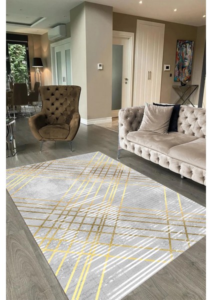 Dijital Baskılı Kaymaz Taban Yıkanabilir Sade Yolluk Mutfak Salon Halısı, N-Sade-39-Gold, modelleri