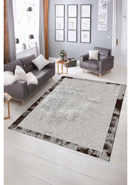 Dijital Baskılı Kaymaz Taban Yıkanabilir Sade Yolluk Mutfak Salon Halısı, N-Sade-36-Kahve, fiyatları