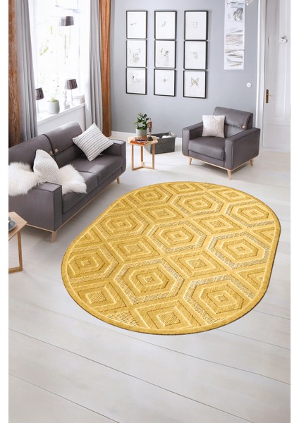 Dijital Baskılı Kaymaz Taban Yıkanabilir Sade Oval Yolluk Mutfak Salon Halısı, N-O-Sade-26-Kahve, fırsatları