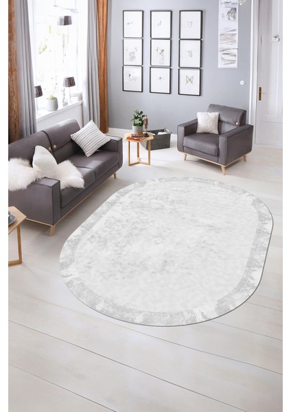 Dijital Baskılı Kaymaz Taban Yıkanabilir Sade Oval Yolluk Mutfak Salon Halısı, N-O-Sade-36-Beyaz, fiyatları