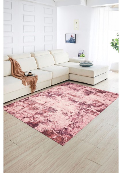 Dijital Baskılı Kaymaz Taban Yıkanabilir Sade Yolluk Mutfak Salon Halısı, N-Sade-25-Mor,