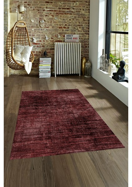 Dijital Baskılı Kaymaz Taban Yıkanabilir Sade Yolluk Mutfak Salon Halısı, N-Sade-37-Bordo,