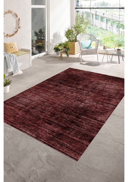 Dijital Baskılı Kaymaz Taban Yıkanabilir Sade Yolluk Mutfak Salon Halısı, N-Sade-37-Bordo,