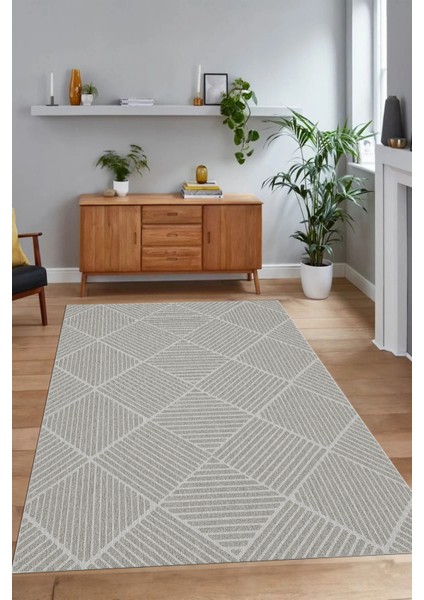 Dijital Baskılı Kaymaz Taban Yıkanabilir Sade Yolluk Mutfak Salon Halısı, N-Sade-46-Krem,