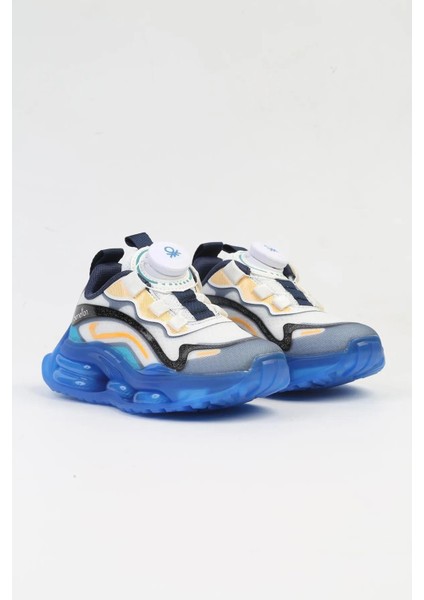 BNI-10017 Ithal Çocuk Bağcık Mekanizmalı Sneaker-Beyaz Mavi fiyatları