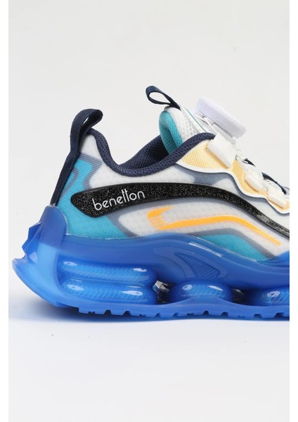 BNI-10017 Ithal Çocuk Bağcık Mekanizmalı Sneaker-Beyaz Mavi fırsatları
