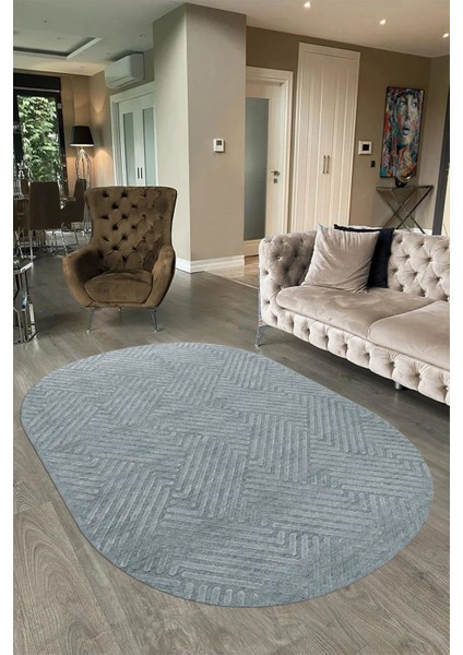 Dijital Baskılı Kaymaz Taban Yıkanabilir Sade Oval Yolluk Mutfak Salon Halısı, N-O-Sade-47-Gri, fiyatları
