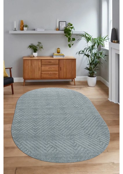 Dijital Baskılı Kaymaz Taban Yıkanabilir Sade Oval Yolluk Mutfak Salon Halısı, N-O-Sade-47-Gri, modelleri