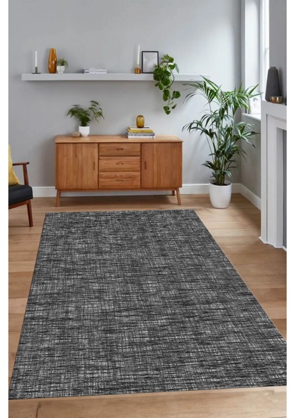 Dijital Baskılı Kaymaz Taban Yıkanabilir Sade Yolluk Mutfak Salon Halısı, N-Sade-13-Antrasit,