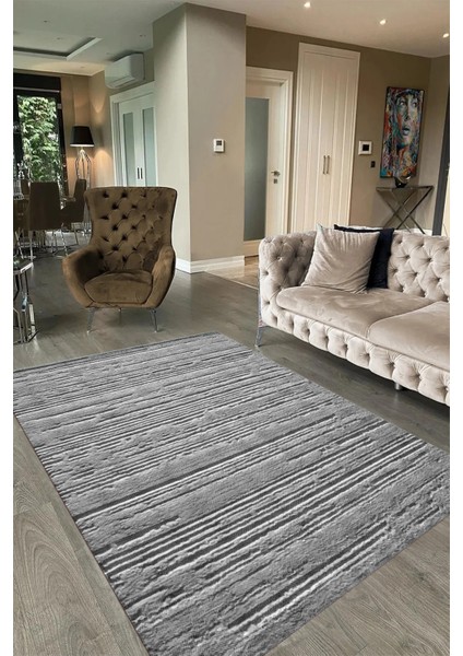 Dijital Baskılı Kaymaz Taban Yıkanabilir Sade Yolluk Mutfak Salon Halısı, N-Sade-32-Gri, indirimleri