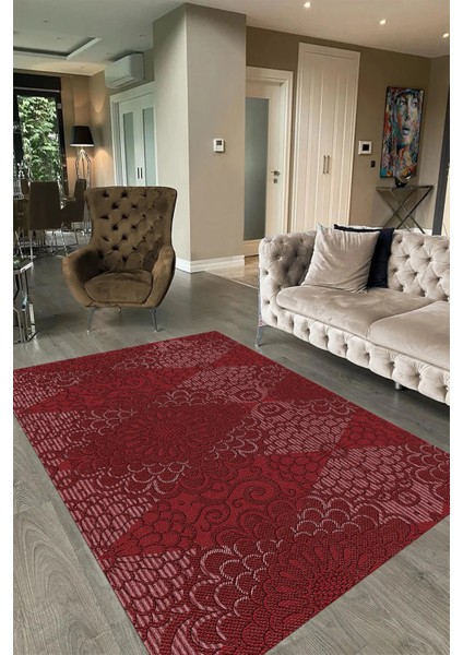 Dijital Baskılı Kaymaz Taban Yıkanabilir Sade Yolluk Mutfak Salon Halısı, N-Sade-34-Bordo, fırsatları