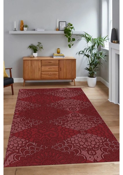 Dijital Baskılı Kaymaz Taban Yıkanabilir Sade Yolluk Mutfak Salon Halısı, N-Sade-34-Bordo, indirimleri