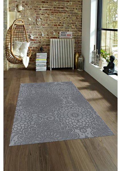 Dijital Baskılı Kaymaz Taban Yıkanabilir Sade Yolluk Mutfak Salon Halısı, N-Sade-34-Gri,