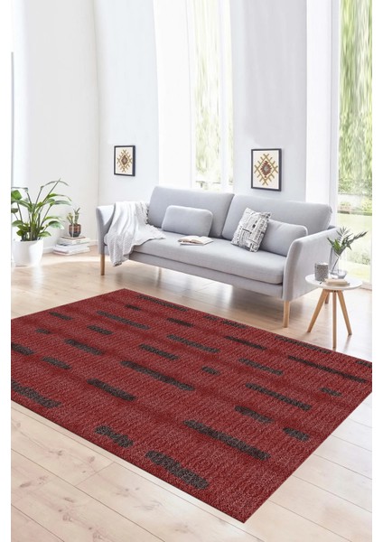 Dijital Baskılı Kaymaz Taban Yıkanabilir Sade Yolluk Mutfak Salon Halısı, N-Sade-49-Kırmızı, fırsatları