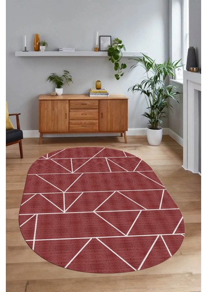 Dijital Baskılı Kaymaz Taban Yıkanabilir Sade Oval Yolluk Mutfak Salon Halısı, N-O-Sade-06-Bordo, fiyatları