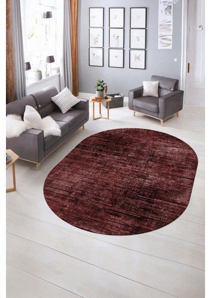 Dijital Baskılı Kaymaz Taban Yıkanabilir Sade Oval Yolluk Mutfak Salon Halısı, N-O-Sade-37-Bordo, fiyatları
