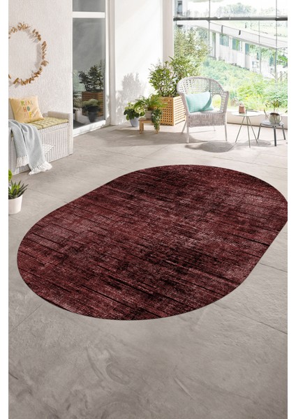 Dijital Baskılı Kaymaz Taban Yıkanabilir Sade Oval Yolluk Mutfak Salon Halısı, N-O-Sade-37-Bordo, modelleri